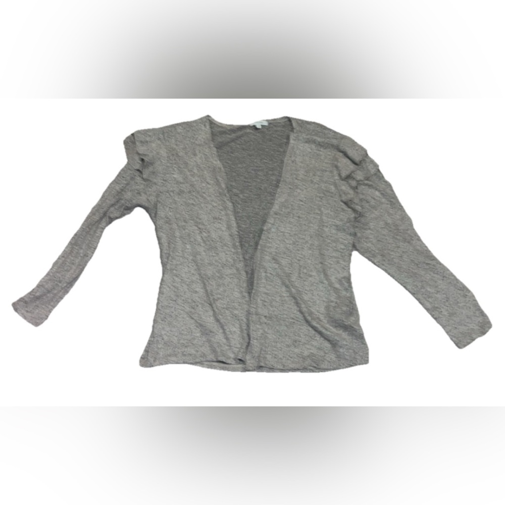 NWOT Maurices Gray Ruffle Sleeve Open Front Cardigan Size Large - Picture 2 of 7